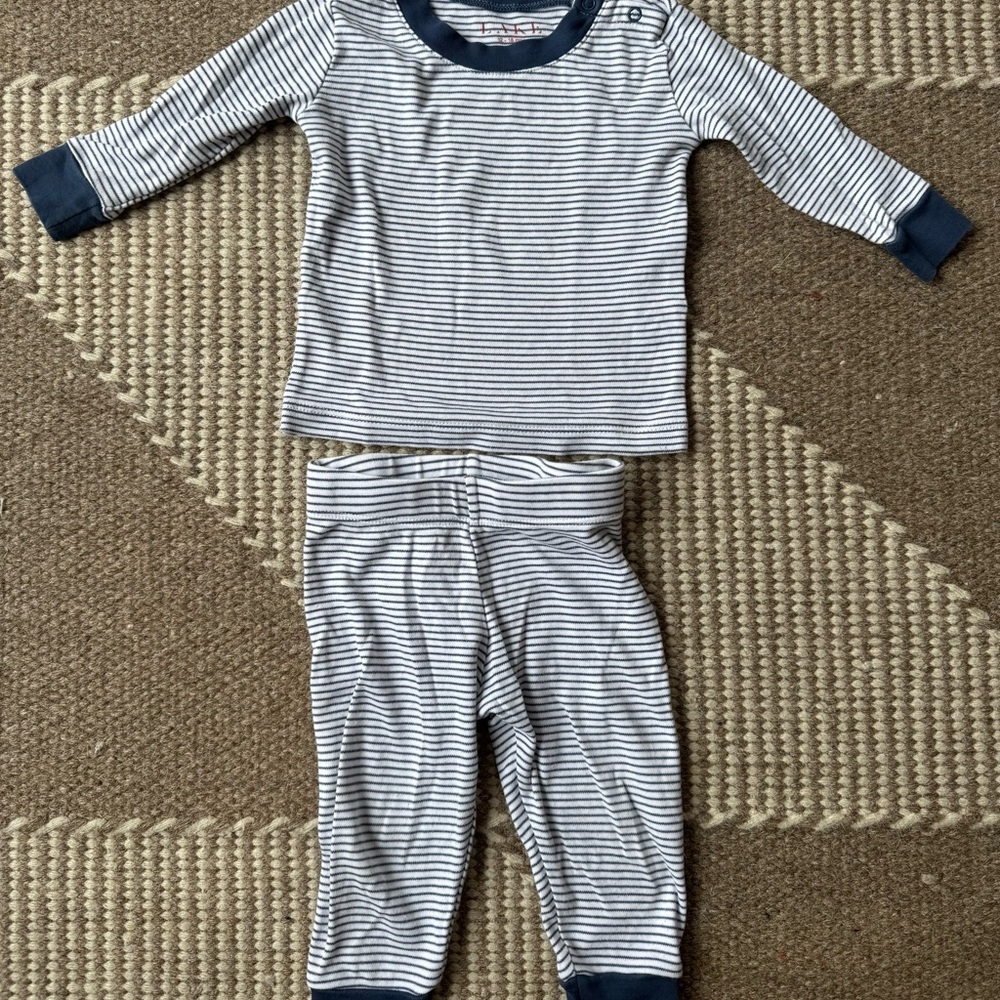 Lake Navy and White Striped Toddler Pajama Set, Size 12-18 months
